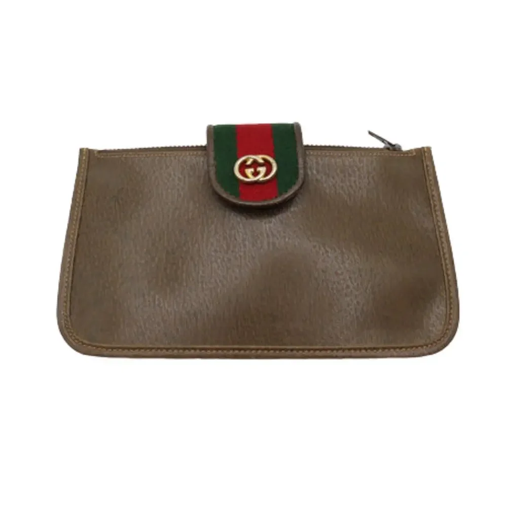 Gucci Bag Crossbody Clutch Wallet Ophidia Marmont Brown Leather GG Red Green - Picture 6 of 13